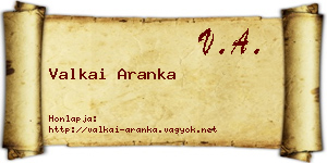 Valkai Aranka névjegykártya