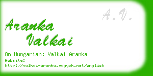 aranka valkai business card